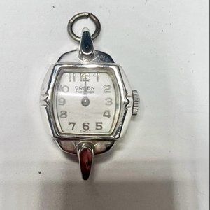 Vintage Gruen Precision Stainless Steel Watch Head 17 Jewels Movement For parts